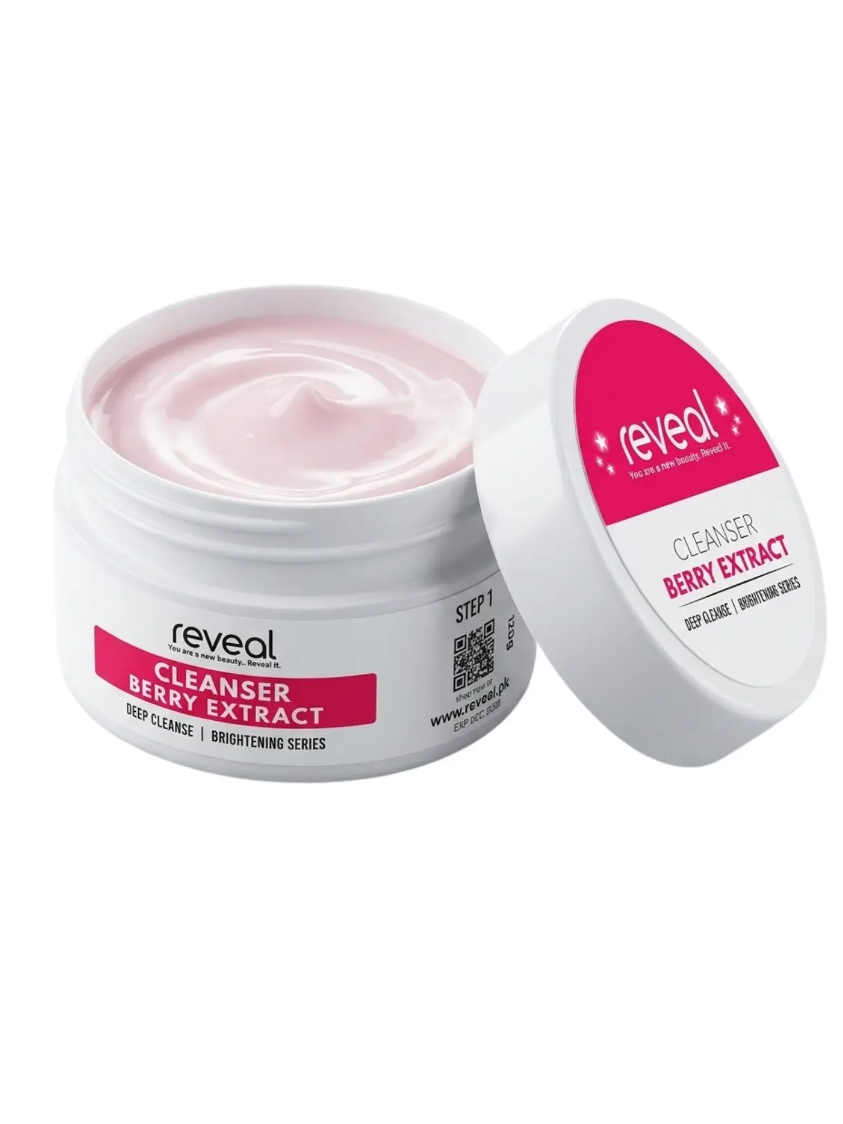 Reveal SalonGlow Step 1 Berry Extract Cleanser 120g, deep cleansing first step of the 6 step facial kit pakistan