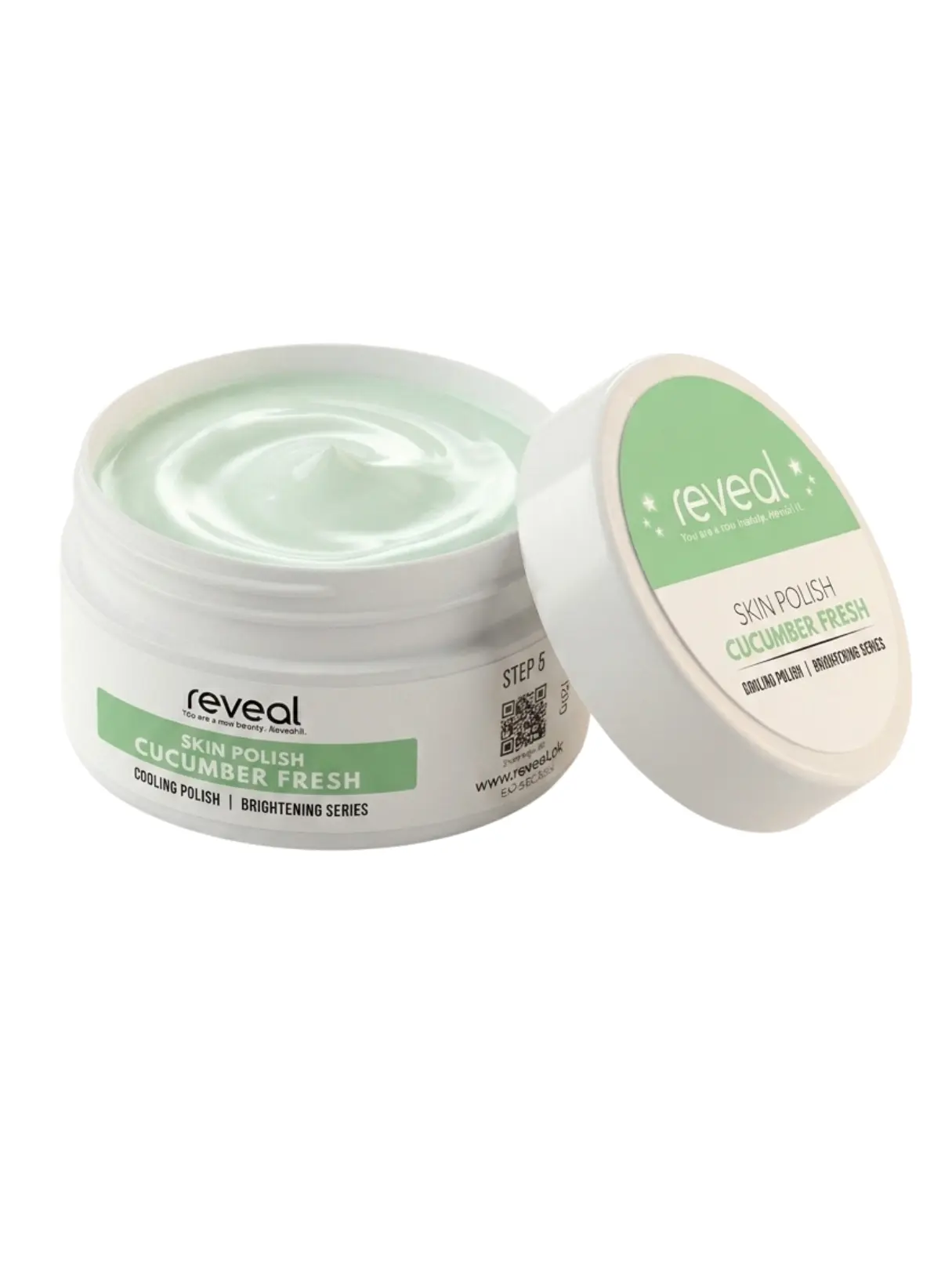 Reveal SalonGlow Step 5 Cucumber Fresh Polish 120g, cooling facial polish from at-home 6 step facial kit pakistan