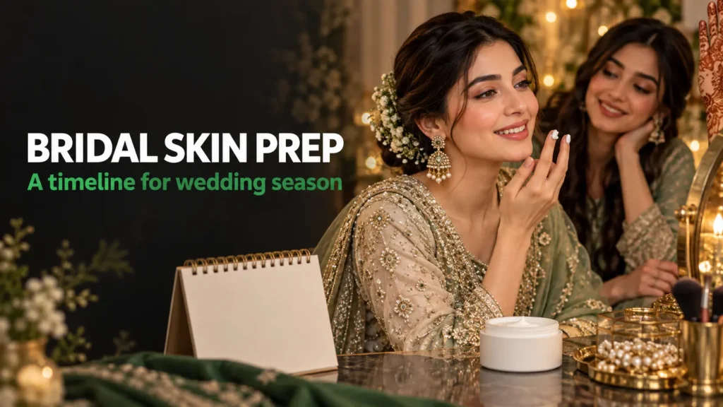 Bridal skincare Pakistan prep timeline for the 2026-27 wedding season